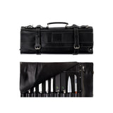Chef Knife Roll Bag Made of Genuine Top Grain Leather