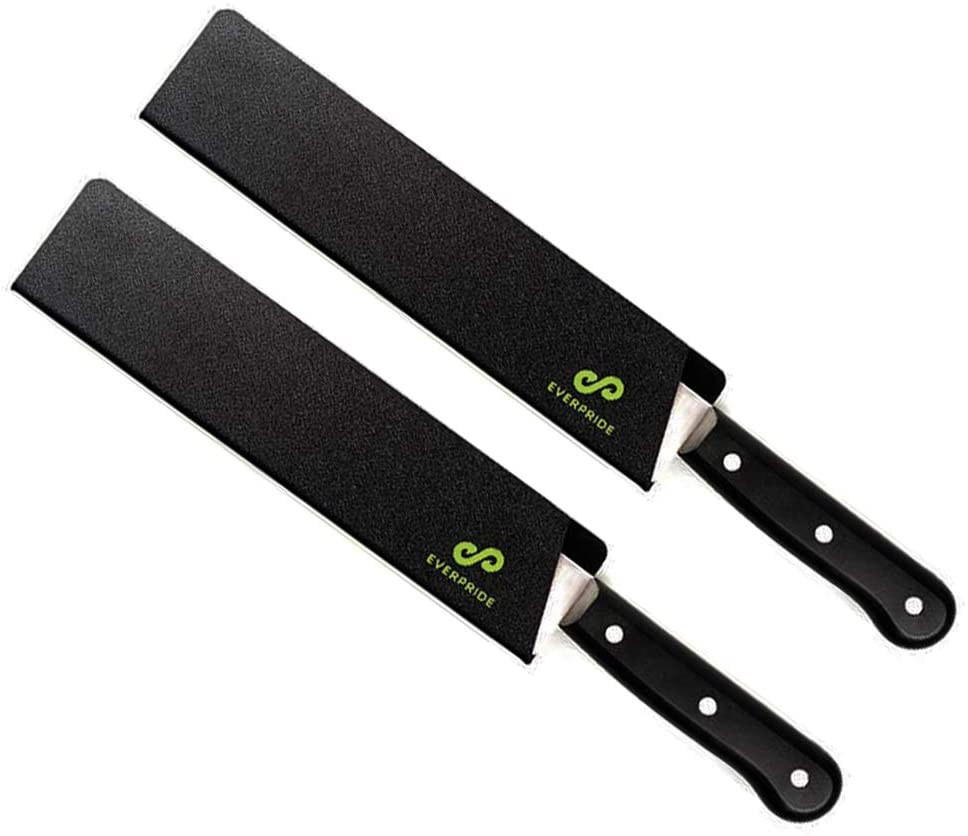 EVERPRIDE 8 inch Chef Knife Sheath Set (2-Piece Set) Universal Blade Edge Cover Guards for Chef and Kitchen Knives – Durable, BPA-Free, Felt Lined, St