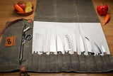 Knife Roll Bag for Chefs - Made of Waxed Canvas