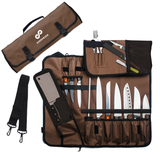 Brown Chef Knife Roll Bag (15 Slots)