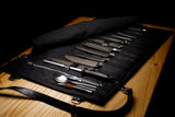 Knife Roll Made of Canvas and Genuine Leather - For Professional Chefs