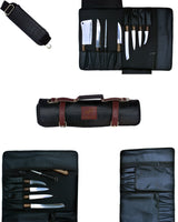 Chef Knife Roll Bag Made of Genuine Top Grain Leather