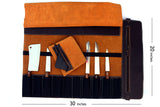 Chef Knife Roll Bag Made of Genuine Top Grain Leather