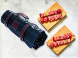 Chef Knife Roll Bag Made of Genuine Top Grain Leather