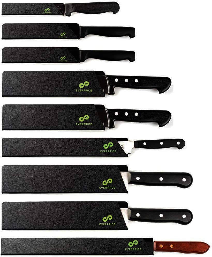 CHGCRAFT 13Pcs 7 Sizes Plastic Universal Knife Edge Guards Non-BPA Knife  Sheath Black Knife Cover Sleeves Knife Protectors