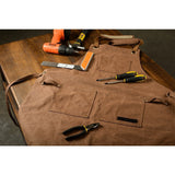 Brown Waxed Canvas Work & Tool Apron (Heavy-Duty)